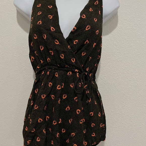 L UO Out From Under Romper Black Pink Floral Xs - Picture 5 of 8